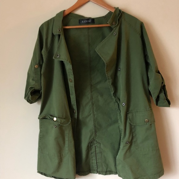 Jackets & Blazers - Army green 3/4 length sleeve lightweight jacket